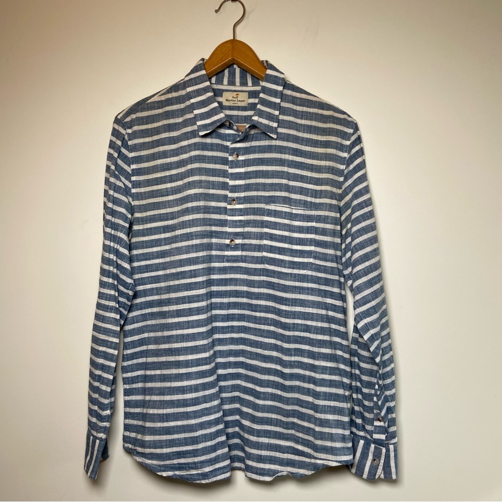 Marine Layer Cotton Striped Shirt
